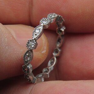 *925 Sterling Silver Diamond Band Ring